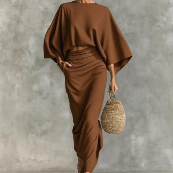 European And American Elegant Women's Clothing Autumn New High Waist Long Skirt Suit